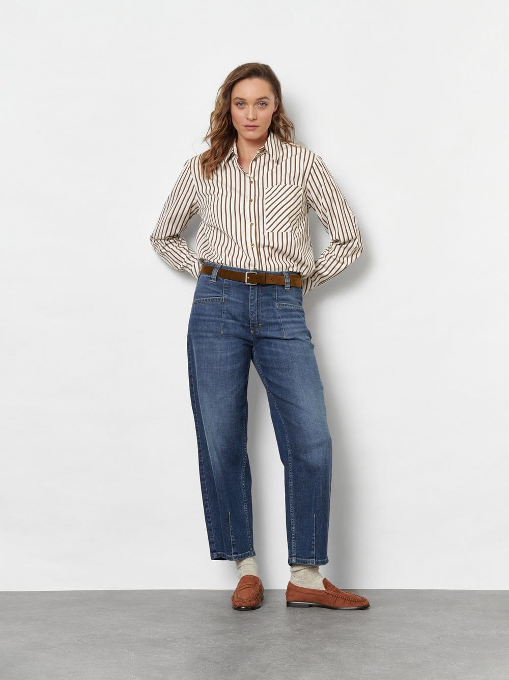 Брюки джинс TONI DRESS высокая посадка и свободный силуэт